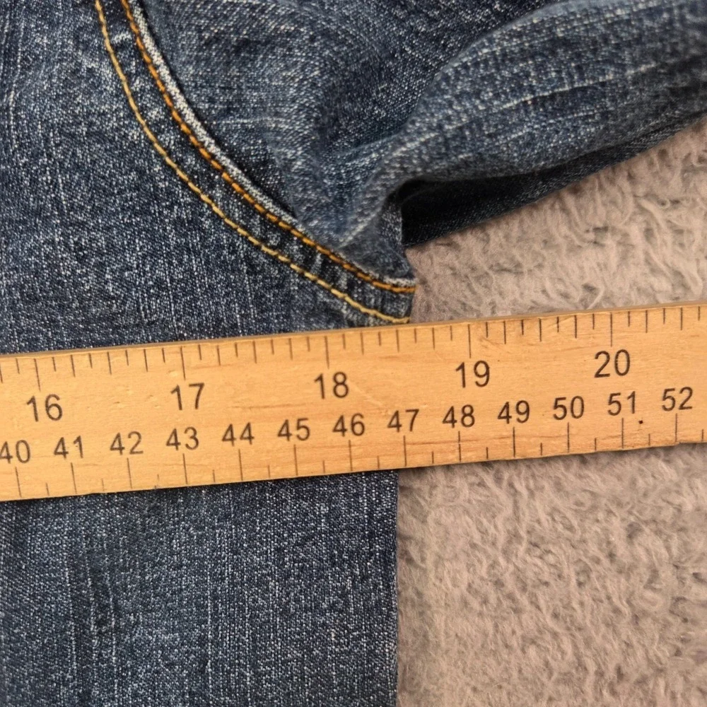 Levis Jean Jacket Womens S Vintage Y2K Blue Denim Moto Grunge 90s Heritage - Picture 8 of 11